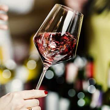 Gnimihz Wine Glasses Set of 4-15oz Wine Glass, Hand Blown Crystal Red Wine or White Wine Glass, Gifts for Women, Men, Wedding, Anniversary, Christmas, Birthday, Gift Packaging for Any Occasion