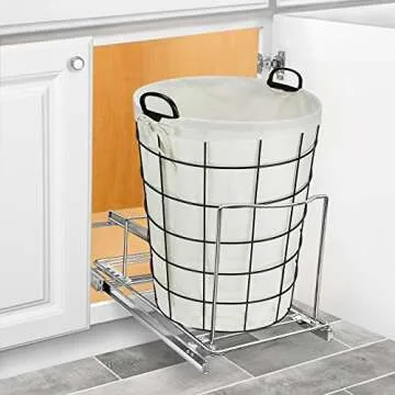 LYNK PROFESSIONAL® Pull Out Trash Can Under Cabinet - Under Sink Trash Can Slider - Trash Cabinet - Trash Can Slide Out Drawer - Sliding Pull Out for Kitchen Garbage Bin (Trash Cans Not Included)