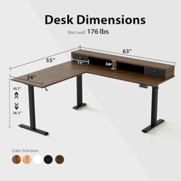 Agilestic Ergonomic L Shaped Electric Desk with Drawers