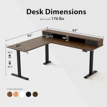 Agilestic Ergonomic L Shaped Electric Desk with Drawers