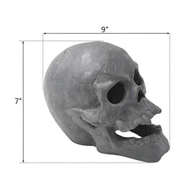 Stanbroil 9-Inch Imitated Human Skull Gas Log for Indoor or Outdoor Fireplaces, Fire Pits Halloween Decor, 1-Pack - Patent Pending