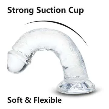 8.66 Inch Realistic Dildo, Clear Dildo with Suction Cup for Women Masturbator G Spot Clit Vaginal Stimulator Men Anal Adult Sex Toys