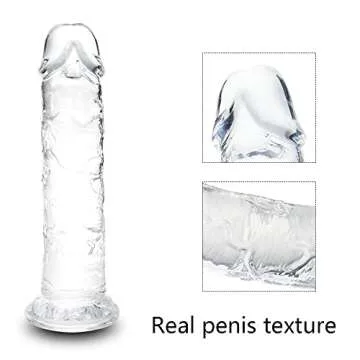 8.66 Inch Realistic Dildo, Clear Dildo with Suction Cup for Women Masturbator G Spot Clit Vaginal Stimulator Men Anal Adult Sex Toys