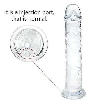 8.66 Inch Realistic Dildo, Clear Dildo with Suction Cup for Women Masturbator G Spot Clit Vaginal Stimulator Men Anal Adult Sex Toys