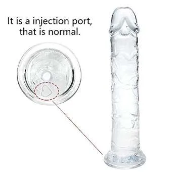 8.66 Inch Realistic Dildo, Clear Dildo with Suction Cup for Women Masturbator G Spot Clit Vaginal Stimulator Men Anal Adult Sex Toys