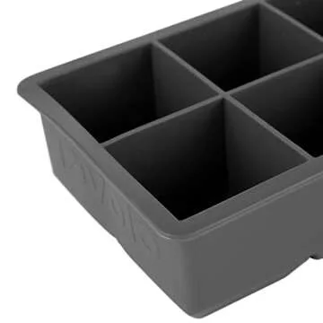 Tovolo King Cube Ice Tray (Charcoal) - Reusable & Large Silicone Molds for Whiskey, Cocktails, Coffee, Bartender Accessories, & Smoothies / BPA-Free & Dishwasher-Safe