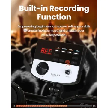 Fesley Electric Drum Set with Mesh Pads and Accessories