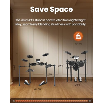 Fesley Electric Drum Set with Mesh Pads and Accessories