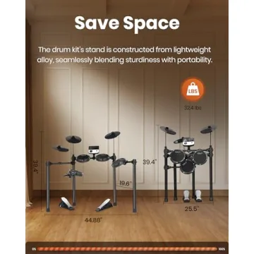 Fesley Electric Drum Set with Mesh Pads and Accessories