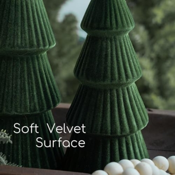 Velvet Christmas Trees Modern Holiday Decor Elegant Set