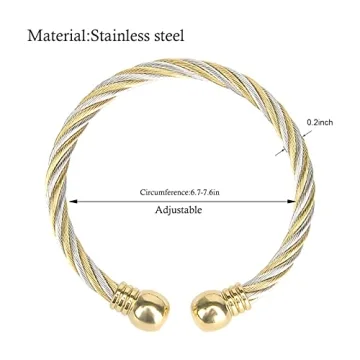 Elegant Tiyad Golden Silver Twisted Bracelet for Women