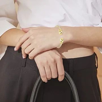 Elegant Tiyad Golden Silver Twisted Bracelet for Women