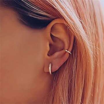 MEVECCO 18K Gold Plated Hoop Earrings for Women