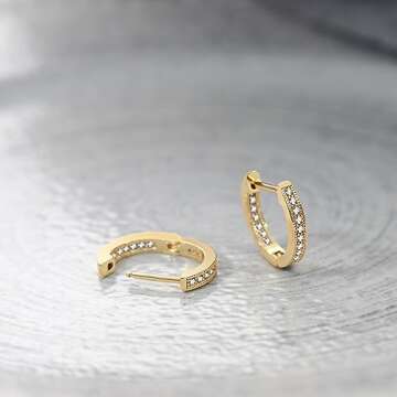 MEVECCO 18K Gold Plated Hoop Earrings for Women