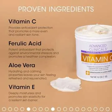 Advanced Clinicals Vitamin C Body Lotion + Potent Vitamin C Serum 2pc Bundle | Face Serum & Body Cream Brightening Skin Care Set & Kits For Wrinkles, Dark Spots, Dry Skin, & Uneven Skin Tone, 2-Pack