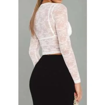 Trendy INFITTY Women's Floral Lace Crop Top for All Occasions