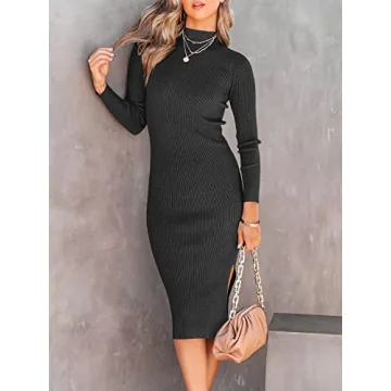 Trendy ANRABESS Slim Fit Midi Dress for Fall 2024
