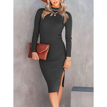 Trendy ANRABESS Slim Fit Midi Dress for Fall 2024