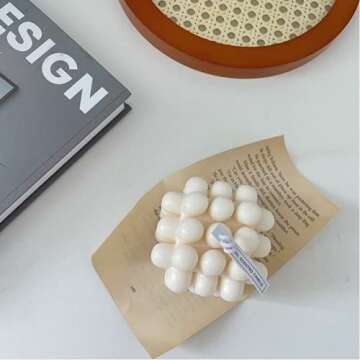 SAUStrongBe scented candle gift set, soy wax scented candle (U-shaped, geometric, big cube), used for home decoration, long-lasting relaxation candles, spa, yoga, birthday,Mother's Day gift (Big Cube)