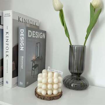 SAUStrongBe scented candle gift set, soy wax scented candle (U-shaped, geometric, big cube), used for home decoration, long-lasting relaxation candles, spa, yoga, birthday,Mother's Day gift (Big Cube)