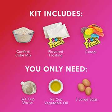 Duncan Hines Epic Fruity Pebbles Cake Mix Kit, 28.5 oz, 1 Count