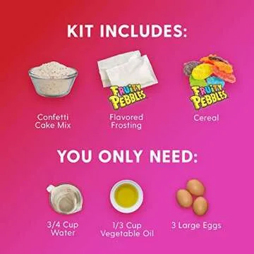 Duncan Hines Epic Fruity Pebbles Cake Mix Kit, 28.5 oz, 1 Count