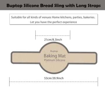 Silicone Bread Sling for Dutch Oven,Specially Selected Platinum Silicone,8.3 Inch Baking Mat Reusabl...