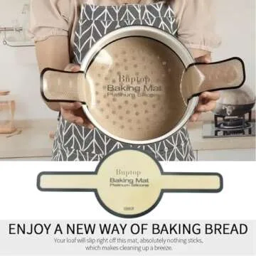 Silicone Bread Sling for Dutch Oven,Specially Selected Platinum Silicone,8.3 Inch Baking Mat Reusable Silicone Baking Sheets,Heat Resistant Dutch Oven Liners for Placing Sourdough Bread (Grey-B)