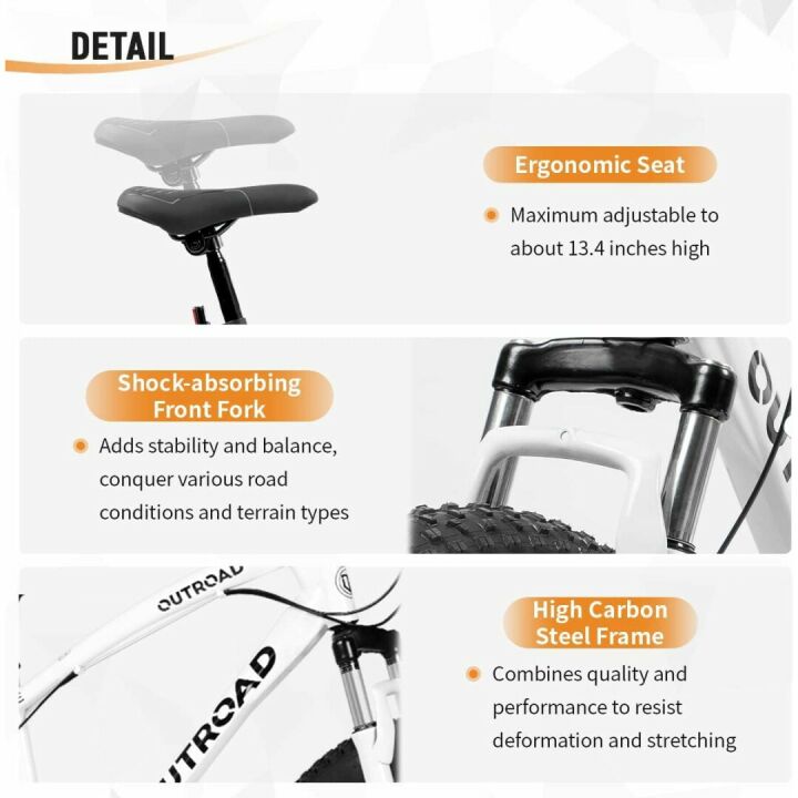 PanAme 26" Fat Tire Mountain Bike with 21 Speeds