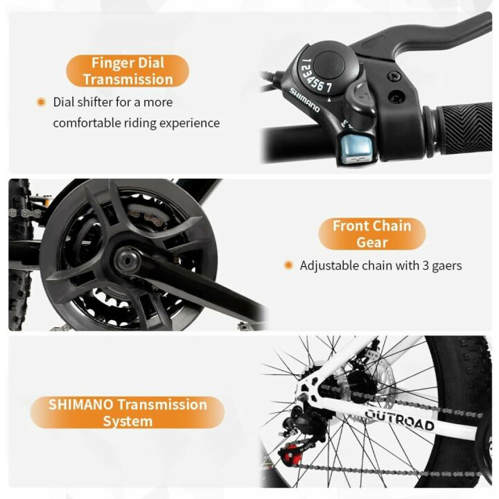 PanAme 26" Fat Tire Mountain Bike with 21 Speeds