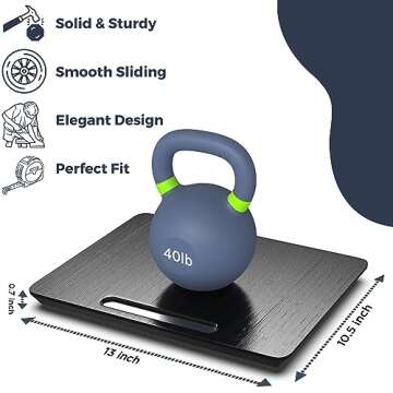 Ibyx Elegant Sliding Tray for Your Coffee Maker & Heavy Kitchen Appliances - Sturdy, Slides Easily from Under The Cabinet (Black, Medium - Wide (13” x 10.5”))