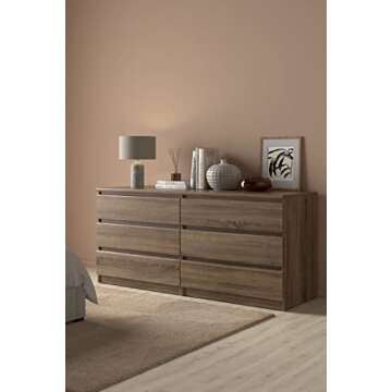 Tvilum Scottsdale 6 Drawer Double Dresser, Truffle