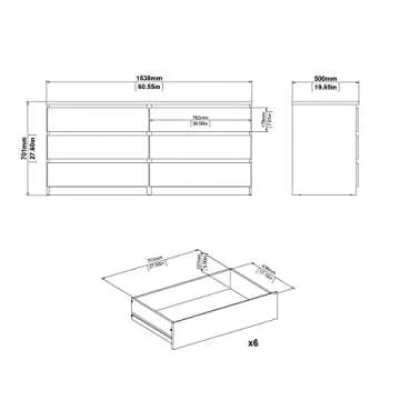 Modern Tvilum Scottsdale 6 Drawer Dresser for Stylish Storage