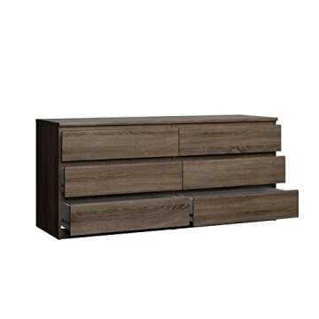 Tvilum Scottsdale 6 Drawer Double Dresser, Truffle