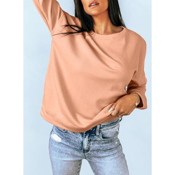 Dokotoo Womens Cozy Crewneck Sweatshirt for Casual Wear