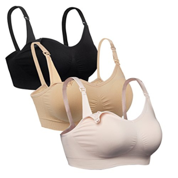 iloveSIA 3PACK Women's Nursing Bras - Seamless, Supportive, Comfortable for Moms