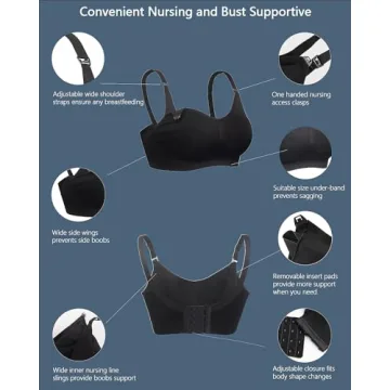iloveSIA Nursing Bras 3PACK – Comfortable Seamless Maternity