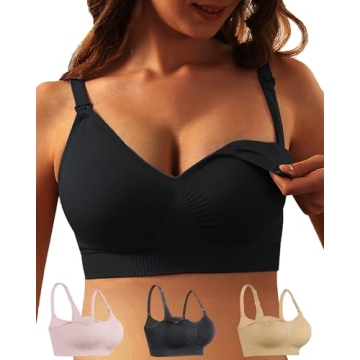 iloveSIA Nursing Bras 3PACK – Comfortable Seamless Maternity