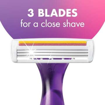 BIC Soleil Smooth Scented Women's Disposable Razors, 3 Blades With Moisture Strip For a Silky Smooth Shave, 10 Piece Razor Set