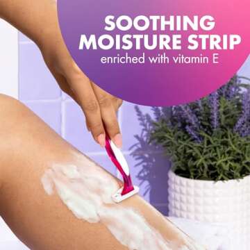 BIC Soleil Smooth Scented Women's Disposable Razors, 3 Blades With Moisture Strip For a Silky Smooth Shave, 10 Piece Razor Set