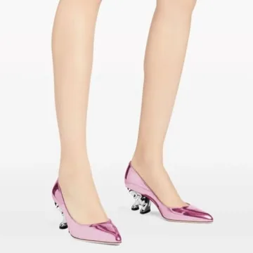 FSJ Women Pointed Toe Elephant Heel Pumps Chic Comfortable