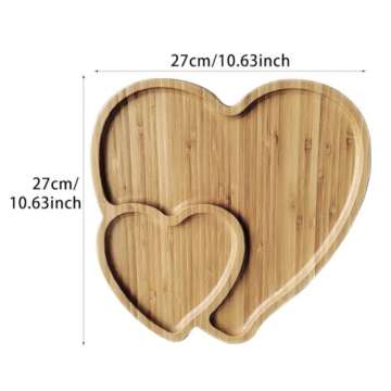 Wooden Serving Tray Heart Shaped Cheese Board Salad Plate Dinner Plate Cake Plate Decorative Serving...