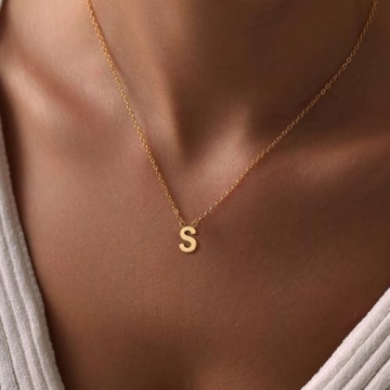 Personalized 14k Gold Plated Initial Necklace - Fwlisesa Gift