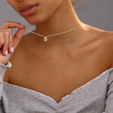 Personalized 14k Gold Plated Initial Necklace - Fwlisesa Gift