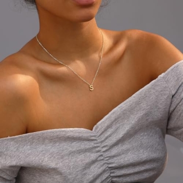 Personalized 14k Gold Plated Initial Necklace - Fwlisesa Gift