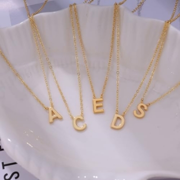 Personalized 14k Gold Plated Initial Necklace - Fwlisesa Gift