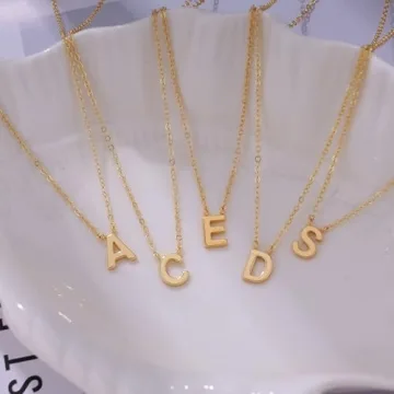 Personalized 14k Gold Plated Initial Necklace - Fwlisesa Gift