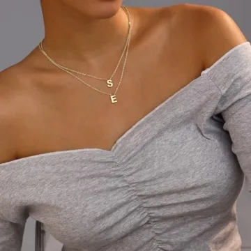 Personalized 14k Gold Plated Initial Necklace - Fwlisesa Gift