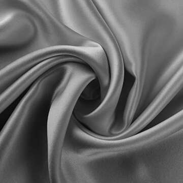 ALASKA BEAR Silk Pillowcase Envelope Closure, 22 Momme 100 Percent Mulberry Silk Pillow Slip Foldover Design, Washable and NO Zipper, Queen(1, Iron Grey)