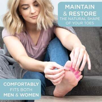 Mind Bodhi Toe Separators - Correcting Bunions and Restoring Toes to Their Original Shape - For Men and Women - Toe Spacers Bunion Corrector – Pink